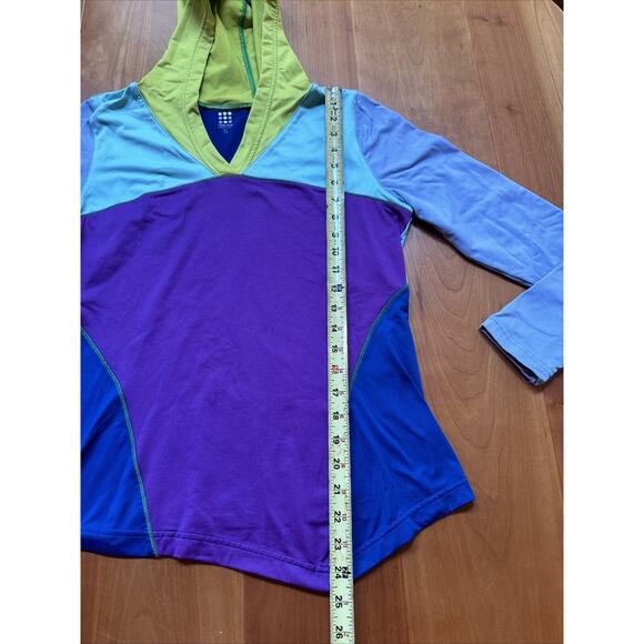 Title Nine hoodie sweatshirt Small colorblock performance colorful blue - Picture 8 of 10